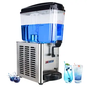 FSKEKU Commercial Beverage Dispenser, 18L (4.8 Gal), Refrigerated Juice Machine, 304 Stainless Steel Cold Iced Tea Cooler for Restaurant, Cafe, Buffet & Party