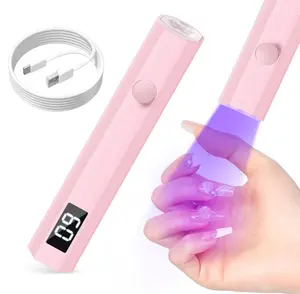 UV Nail Light Handheld UV Light for Nails 3W Portable Led Lamp with 2 Timer Settings 20/60s for Gel Polish Home DIY Salon Women(Pink)