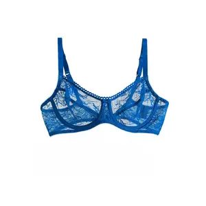 French Ballet Lace Underwired Bra in Turquoise