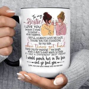 Mug For Bestie, Bestie Cup, Best Friend Mug, Sister Coffee Cup, Christmas Gift For Friend, Quote Mug, Birthday Gift, Gift For Her, Besties Mug