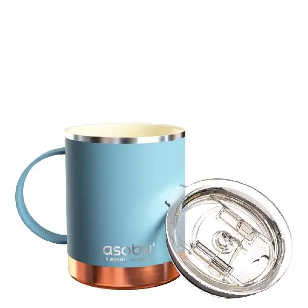Asobu Ultimate Ceramic Travel Tumbler - 12oz Portable Stylish Insulated Stainless Steel Coffee Cup with Handle, Splash-Resistant Lid, Ceramic Lining for Pure Taste, BPA-Free, Double-Wall Vacuum for Hot Drinks (Insulated Tumbler Vacuum Flasks Category)