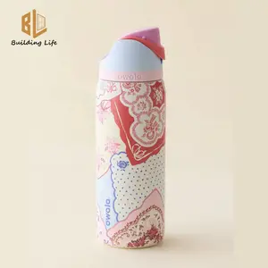Owala Freesip 32oz Insulated Water Bottle Stainless Steel Tumbler Pattern Design Leak Proof Straw Lid Travel Gym Bottle Limited Edition Style