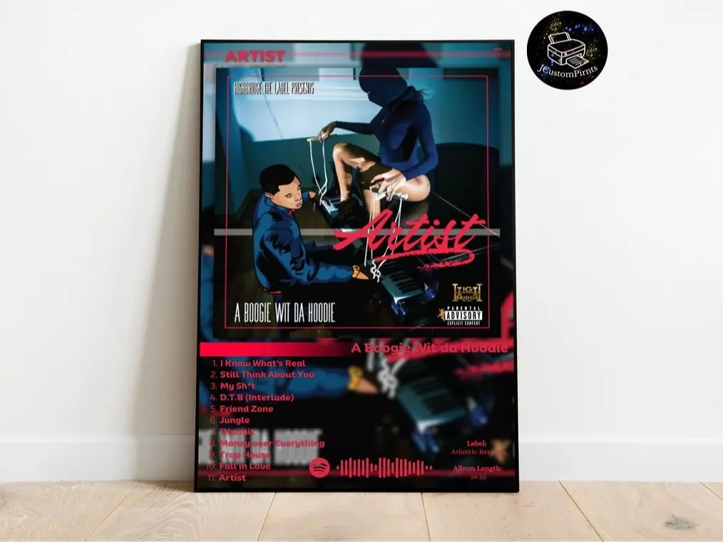 Music Poster - Album Posters - Custom Album Cover Poster - Album Cover Poster - Album Posters - Wall Art - Artist A boogie Wit da Hoodie Poster