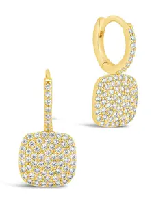 CZ Tag Micro Hoop Earrings