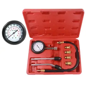 Car Engine Compression Test Tool Set, Motorcycle Car Truck Cylinder Counter, Fuel Pressure Tester, Gasoline Pressure Detector with Toolbox
