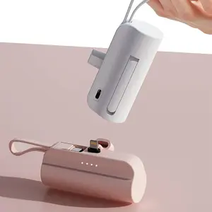 5000mAh Mini Portable Charger with 22.5W Output, Features Two USB Ports (Type-C & USB-A) and Digital Power Display for Accurate Monitoring, Compact and Lightweight Design Ensures Easy Portability