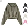 [Restock] Arssm Women’s Cropped Hoodie – Acid Wash Fleece Lined Oversized Pullover Sweatshirt for Cozy Streetwear & Casual Fall Outfits Sohochic