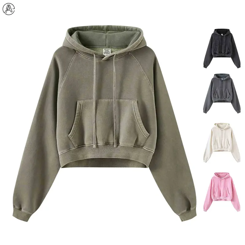 cropped pullover hoodie - TikTok Shop