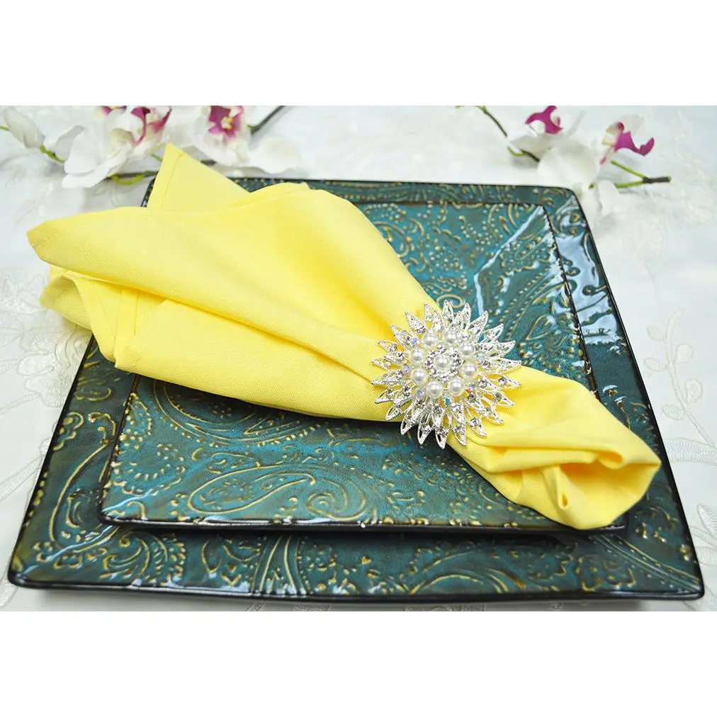 20"x20" Premium Polyester Napkins - Canary Yellow (10pcs/pk)
