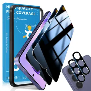 JavoYion 2 pack+2 pack for Samsung Galaxy S26 - 2 Pack Privacy Screen Protector + 2 Pack Camera Protector - 9H Tempered Glass, Fingerprint Compatible, Anti-Spy