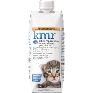 KMR Kitten Milk Replacer Liquid 16 oz Ready-to-Feed Formula with Vitamins for Newborn Kittens to 1 Year Easy to Digest