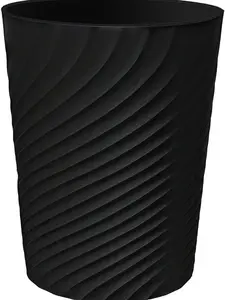 1.8 Gallon Slim Trash Can — Small Wastebasket & Recycling Bin for Bathroom, Office, Bedroom & Kitchen | Space-Saving Compact Design, Durable Plastic, Modern Black Garbage Bin