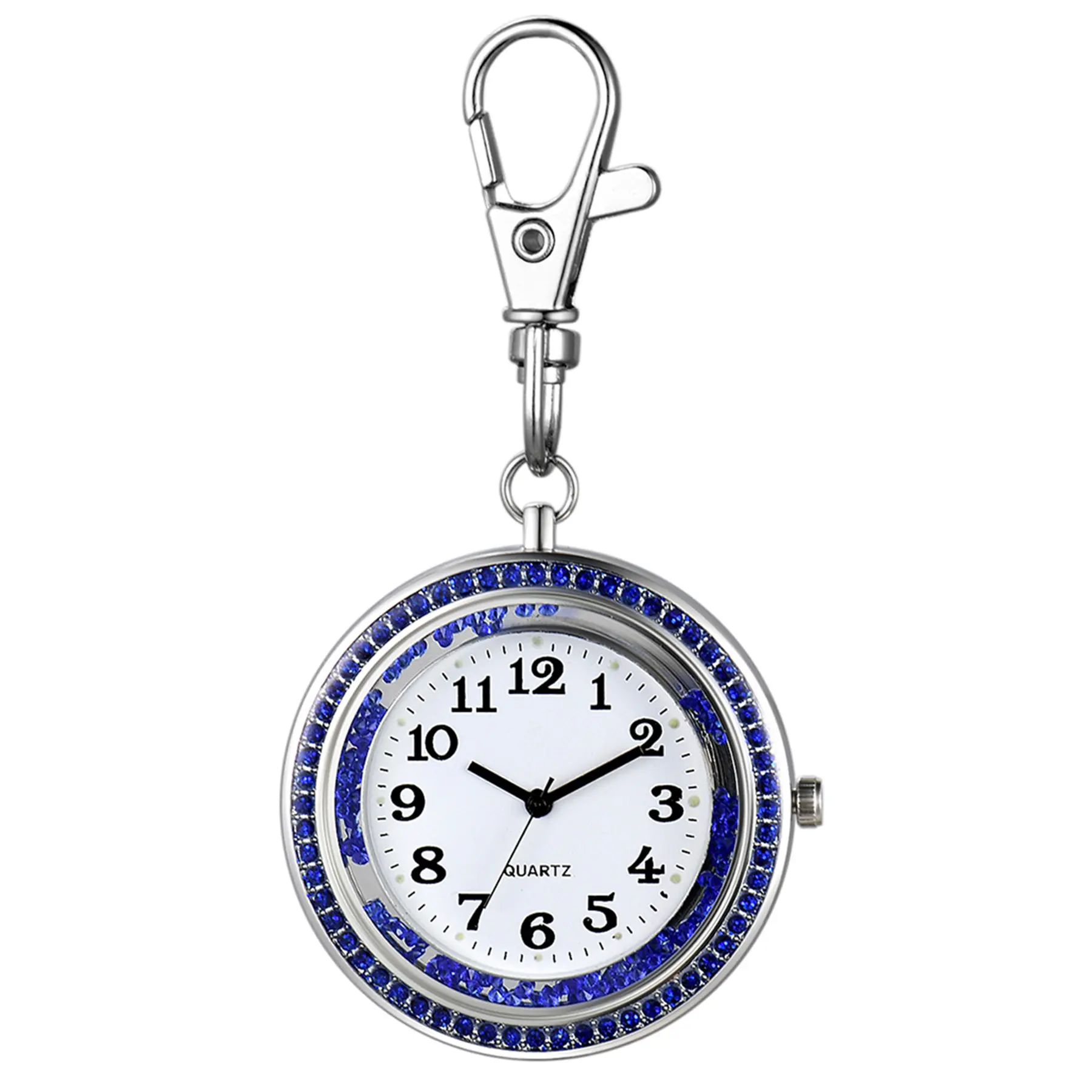 OIDEA Sparkling Rhinestone Nurse Watch, Clip-On Fob for Medical Staff and Nursing Students with Hands-Free Upside Down Display, Sturdy Keychain Clip