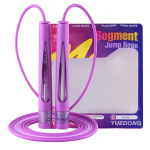 YUEDONG Adjustable Speed Jump Rope with Dual Ball Bearings - Tangle-Free Two-Section Skipping Rope, Ergonomic Thumb Groove Anti-Slip Handles with Transparent View Window for Men Women Kids Fitness Cardio Workout Beginners