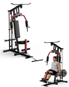 Garvee 5-In-1 Multifunctional Home Gym Equipment: Full Body Workout Machine with Lat Pulldown, Chest Press, Leg Extension & Seated Row | 300 LB Capacity | Fits 1 in & 2 in Weight Plates (Not Included)