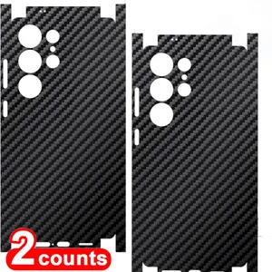 Two-Piece Back Cover Protection Film for Samsung Galaxy S23/s24/s25 Ultra, Full Coverage Anti-Scratch Carbon Fiber Rear Membrane