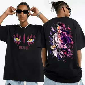Demon Slayer Tee, Anime Manga Color Shirt, Kimetsu No Yaiba Fan, Unisex Short Sleeve Tee Cotton Menswear demon slayer  merch grandma's  favorite  shirt good  graphic  tees meme  shirts silky eli  white boyfriend  fit graphic  shirts