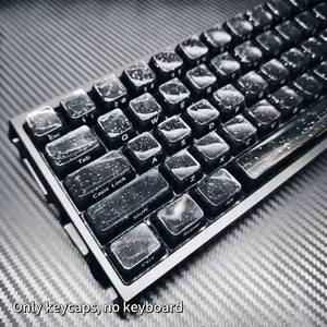 Aston Digital120-Key Jelly Black Keycaps| Crystal Starry Sky Keycaps With Glitter Side Engraving, Abs+Pc+Glitter Material, Mda Keycap Height, Ideal For Gifting, Collectors, And Mechanical Keyboard Additions