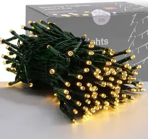 66ft Christmas Decorative Mini Lights, 200 LED Green Wire Fairy Starry String Lights Plug in, 8  Modes, for Indoor Outdoor Xmas Tree Wedding Party Decoration (Warm White)