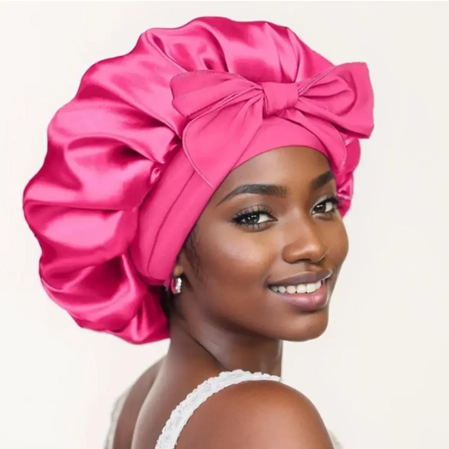 NEW IN Satin Bonnet Hair Bonnet for Sleeping Braid Bonnet Adjustable Bonnet Tie Bonnet Night Cap Sleep Bonnet for Women Curly Hair Hair Care Cap Hair Wrap Cap Hair Styling Cap Daily Haircare