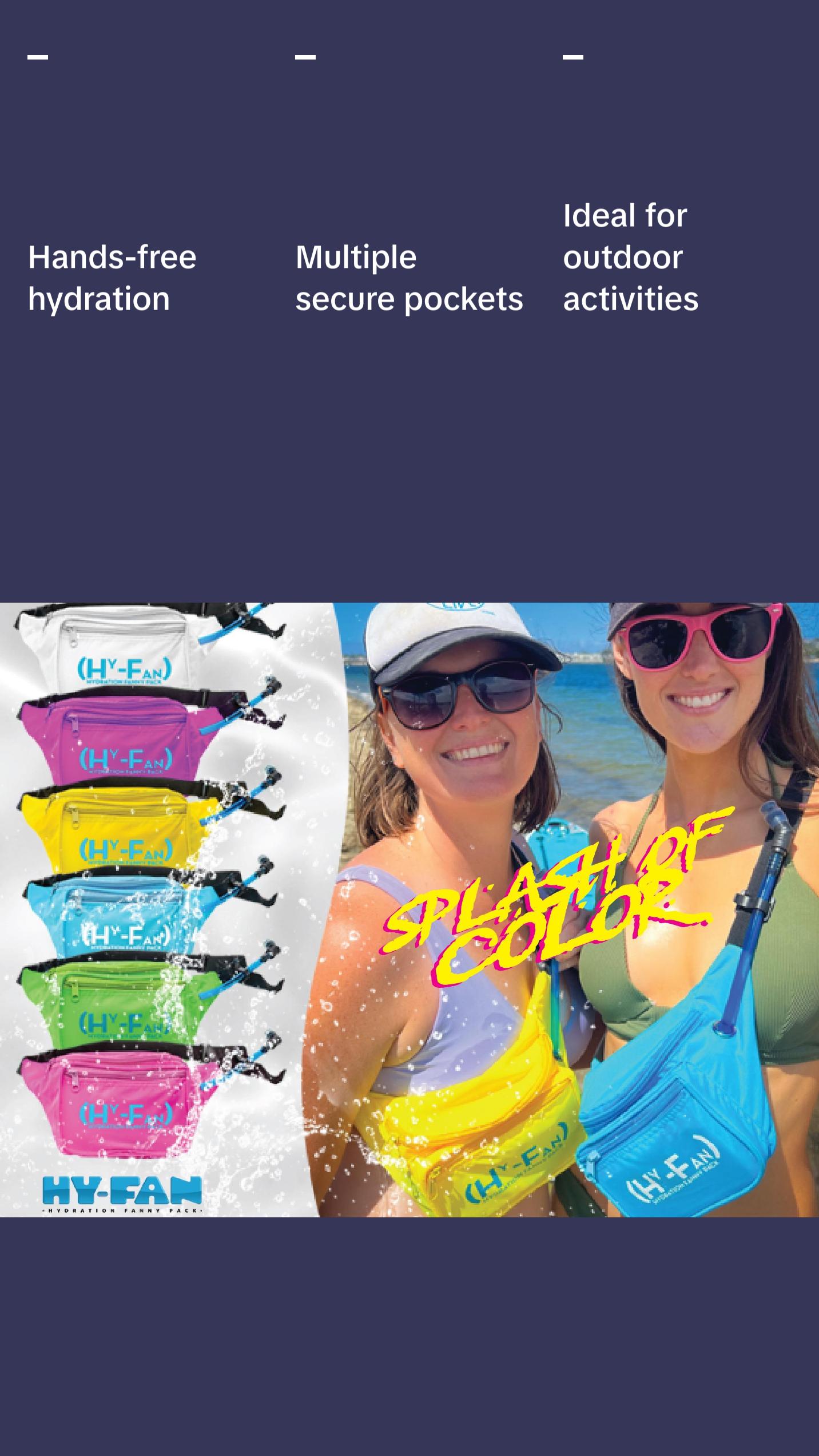 Hydration Cross Body Bag with Bladder, 17oz BPA-Free, Multiple Secure Pockets, Hands-Free Design Ideal for Festivals & Outdoor Activities, Travel & More