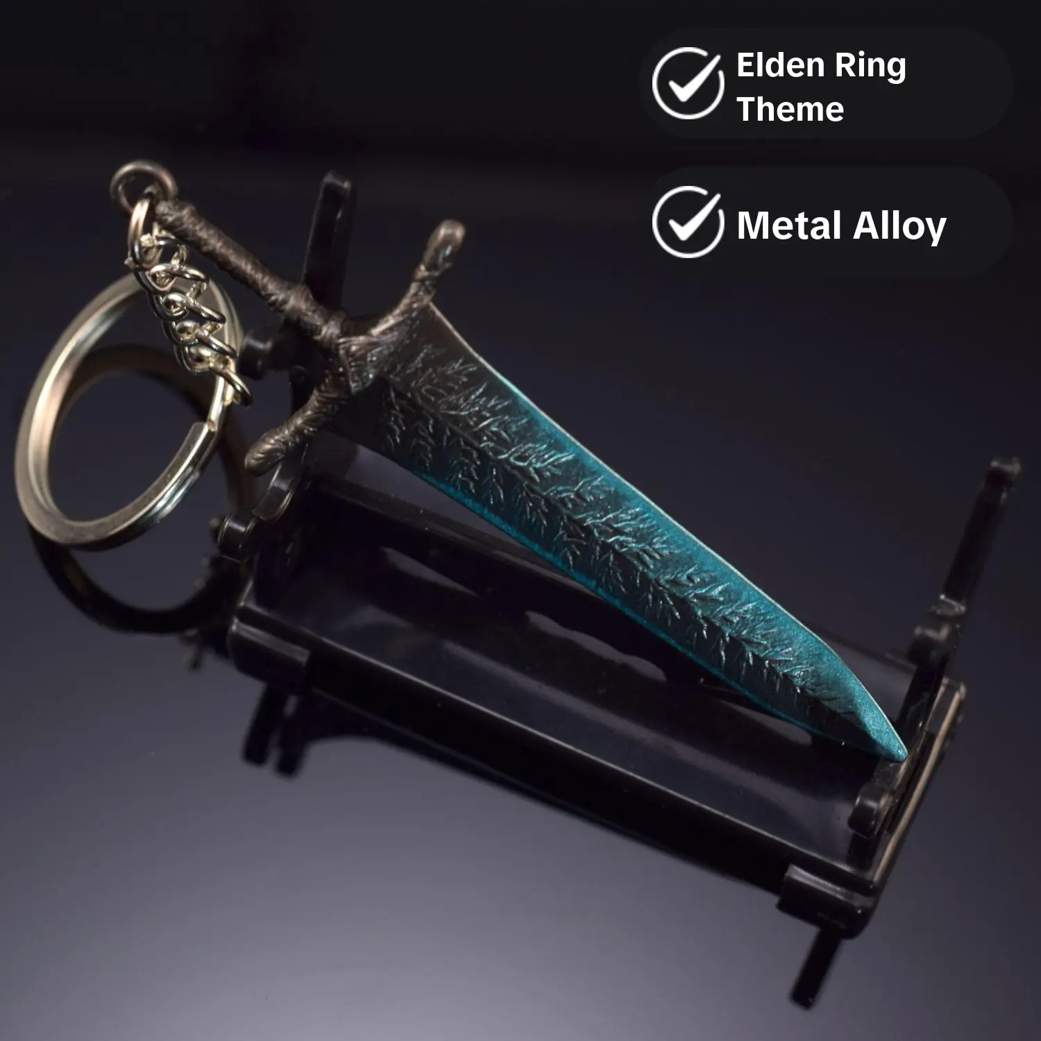 Elden Ring Ranni Dark Moon Greatsword Metal Alloy Keychain, Kpop Decorative Fashion Accessory, Keychain for Bags, Car Key Mini Stick Gift, Car Keychain