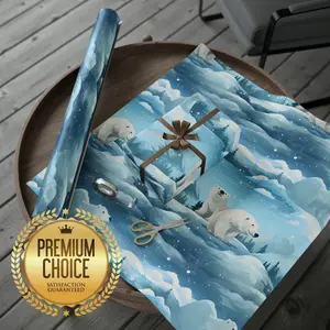 Polar Bears Wrapping Paper Rolls, Polar Bears Gift Wrap, Winter Bears Gift Wrap, Christmas / Birthday Gift Wrap Rolls, Icy Bears