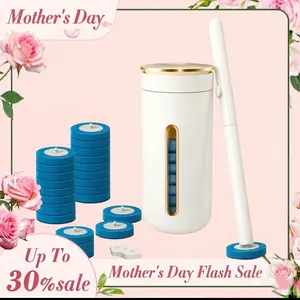 [Mother's Day Gift]  Not squatting-Disposable Toilet Brush, Toilet Bowl Wand Holder Set with 8/24PCS Cleaner Refills, Effortless Cleaning System for Sink Bathtub Drain Wash Basin Urinal，Wall-Mount Scrubbing Toilet Brush Bathroom Cleaning Kit supply