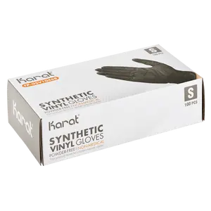 [1,000 pcs] Karat Synthetic Vinyl Powder-FREE Glove (Black)