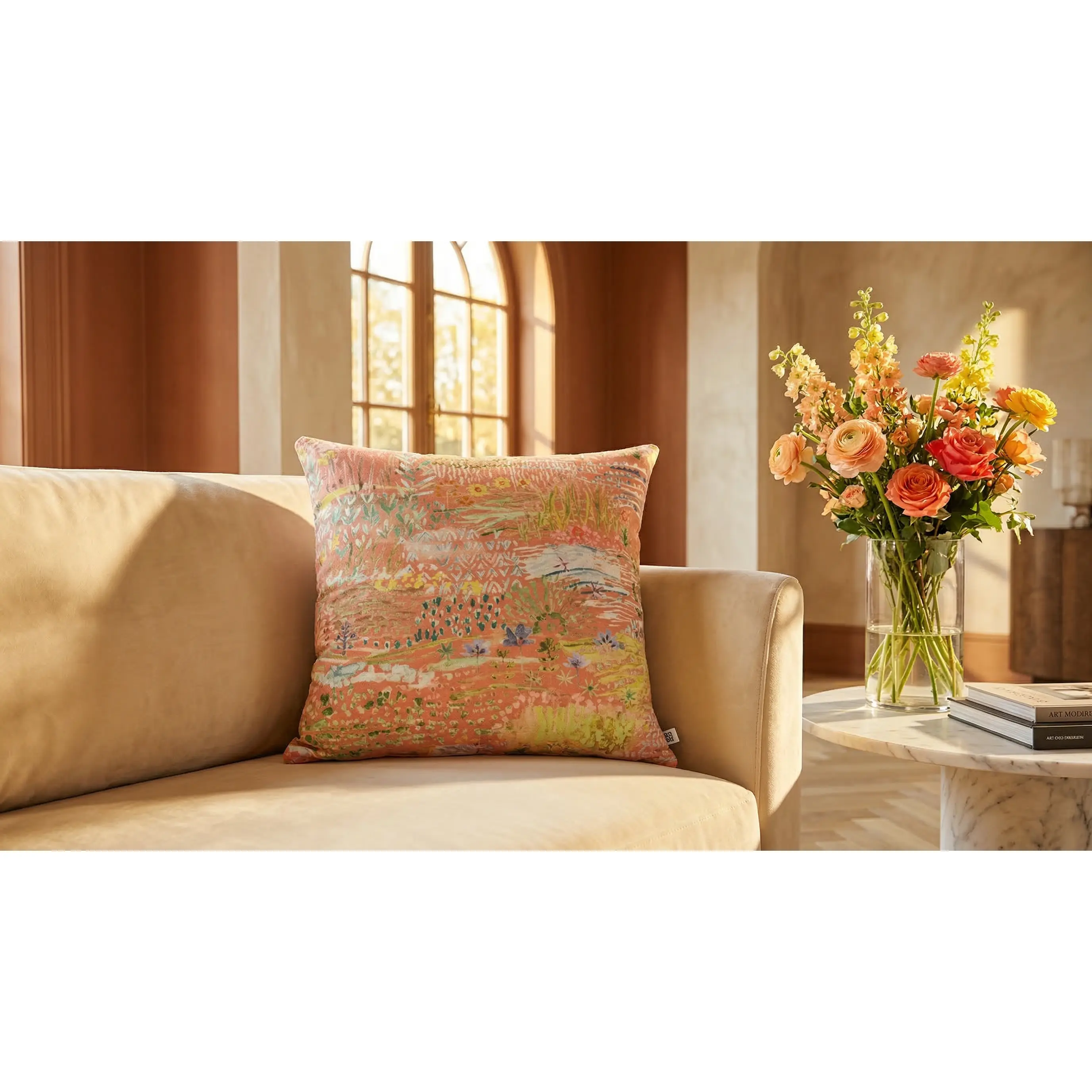 MEADOW PEACH DUO 24" PILLOW