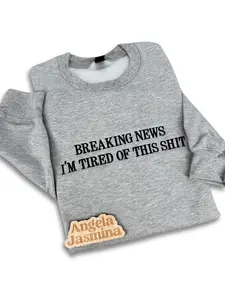 Breaking News Embroidered Sweatshirt
