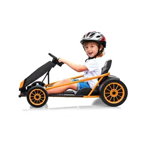 24V Kids Electric Drift Go Kart Ride on Car for Ages 8-12, 10 MPH Speed Drifting Kart with Music, Horn & Power Display, PP Plastic Body, White
