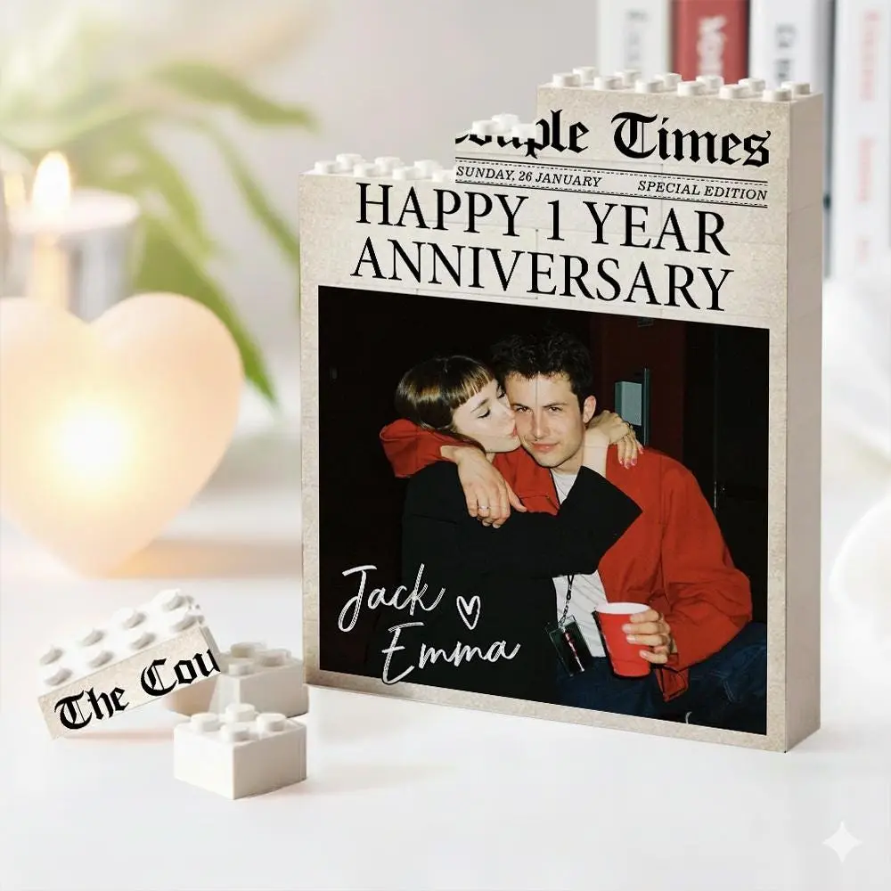 Personalized Photo Building Blocks For Couples, Gamer Boyfriend Valentines Day Gift, Custom Couple Magazine Puzzle Block, Anniversary Gifts