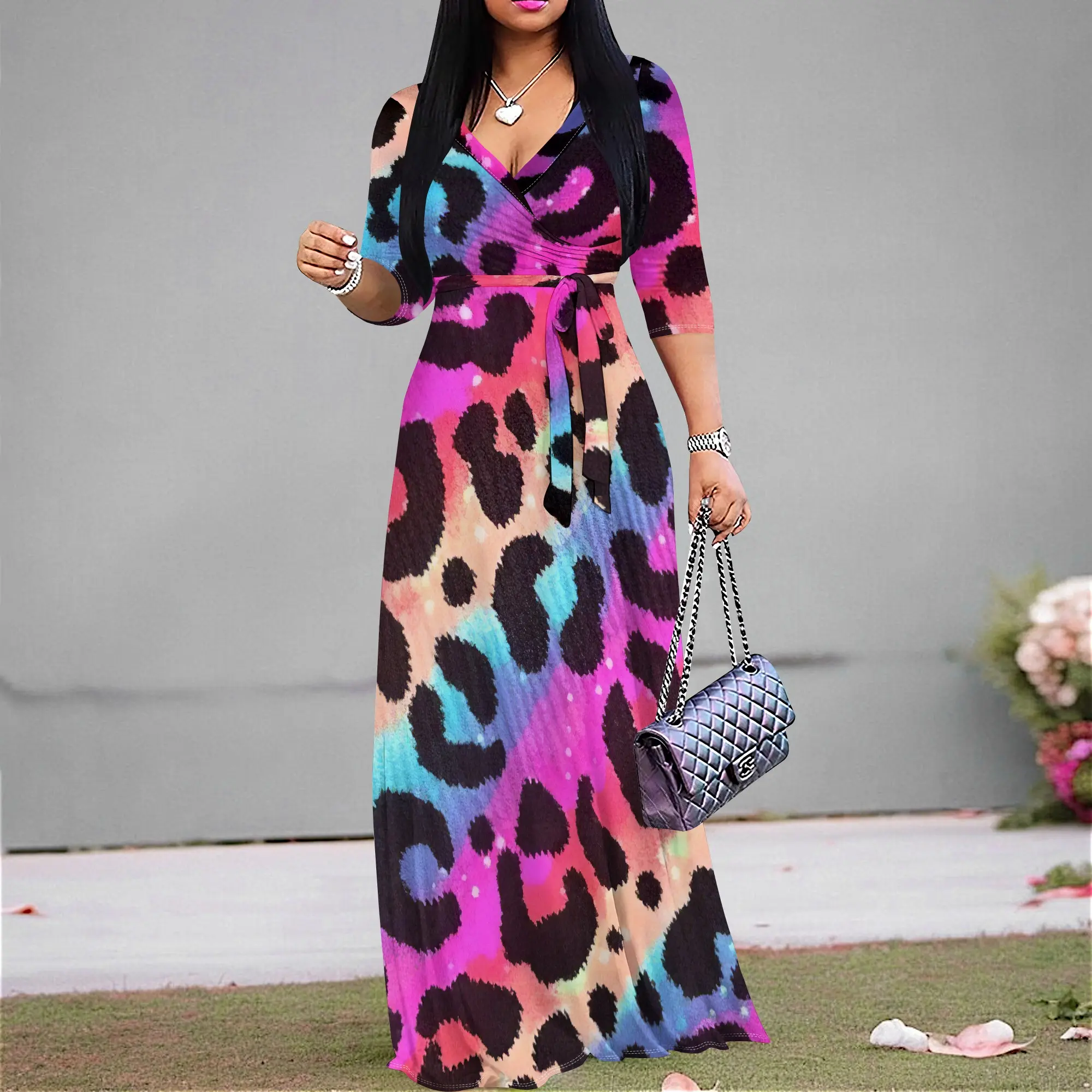 Women's Elegant Butterfly Print Wrap Dress with Belt Long Sleeve V-Neck Maxi Dress Flowy Skirt Sophisticated Black and White Botanical Evening Gown for Special Occasions - TikTok Shop Women's Elegant Butterfly Print Wrap Dress with Belt Long Sleeve V-Neck Maxi Dress Flowy Skirt Sophisticated Black and White Botanical Evening Gown for Special Occasions - TikTok Shop