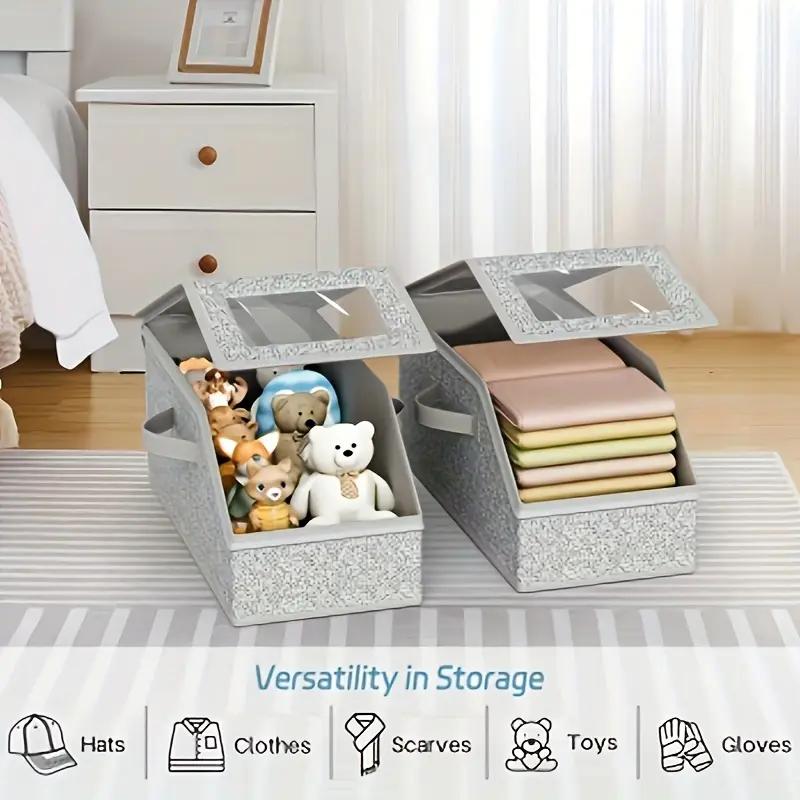 Stackable Hat Storage Boxes for Baseball Caps, Holds Up to 24 Hats, Durable Cardboard Box for Men, Classic Style, Wardrobe Organizer