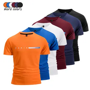 Pack of 6 Fashion Paris Printed Crew Neck T-Shirts — Designed for Men, Made from Comfortable Fabric, Suitable for Everyday Wear, Shortsleeve, Stylish Set Tshirt, Menswear, Round Neck