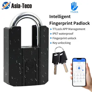 APP Control Fingerprint Padlock, 4-in-1 Unlocking Intelligent Padlock, Waterproof Fingerprint Zinc Alloy Biometric Padlock for Luggage Backpack Bike Storage