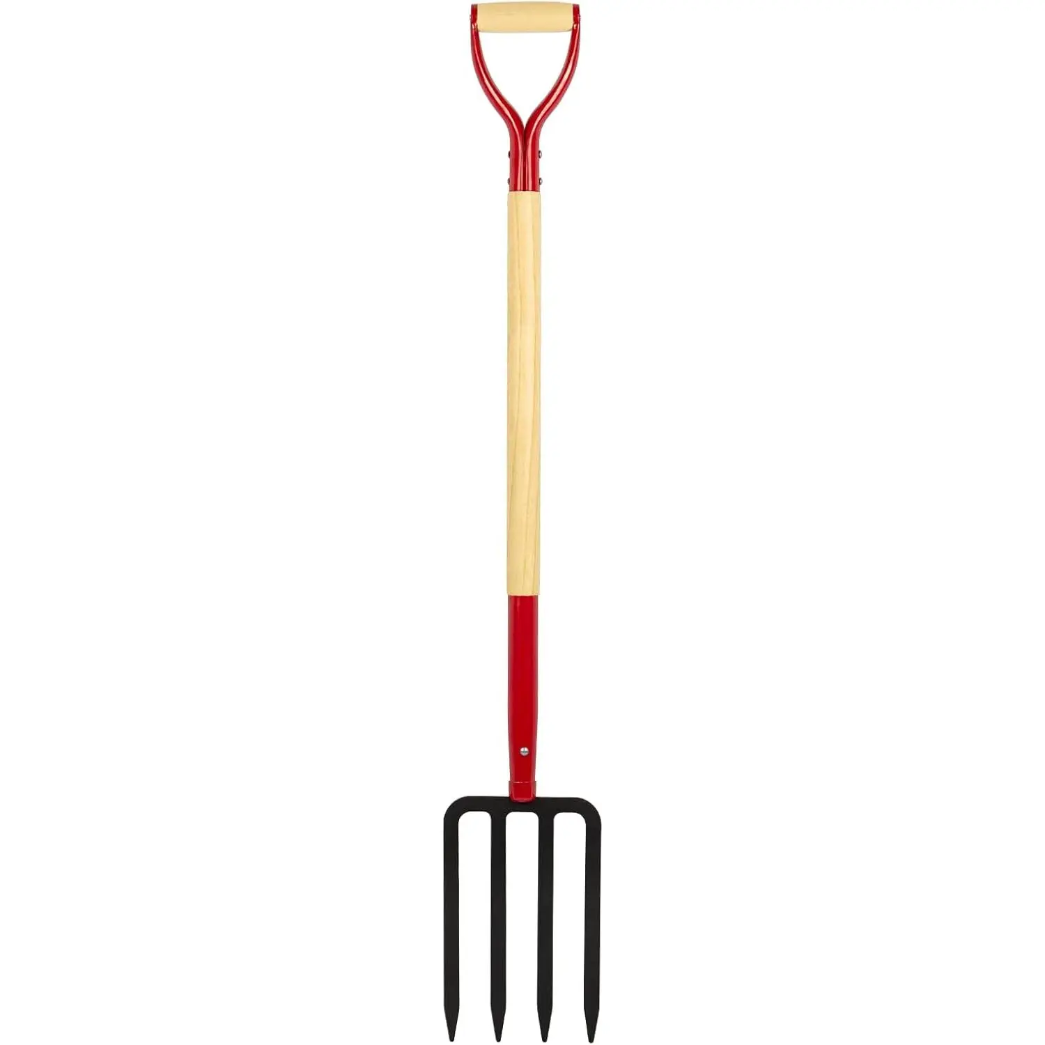 Heavy Duty Garden Fork for Digging, 4 Tines Pitch Fork for Gardening Compost, Garden Pitch Fork with Wooden Handle, 45 Inches weed remover