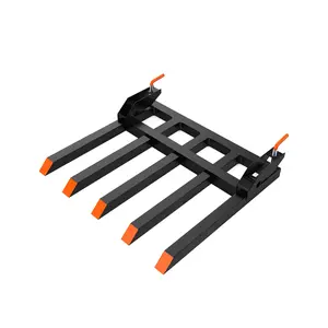 Clamp-On Debris Forks for 48" Tractor Bucket – Heavy Duty 5-Tine Pallet Fork Attachment – 2500lbs Capacity – Reinforced Steel – Skid Steer & Compact Tractor Accessory