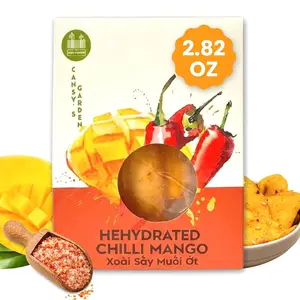 Cansy's Garden Soft Dried Chili Mango – Spicy & Sweet Tropical Snack with Salt & Chili – Vegan, Gluten-Free, Sealed Pouch inside Giftable Box, On the Go snack pack – 2.82 oz