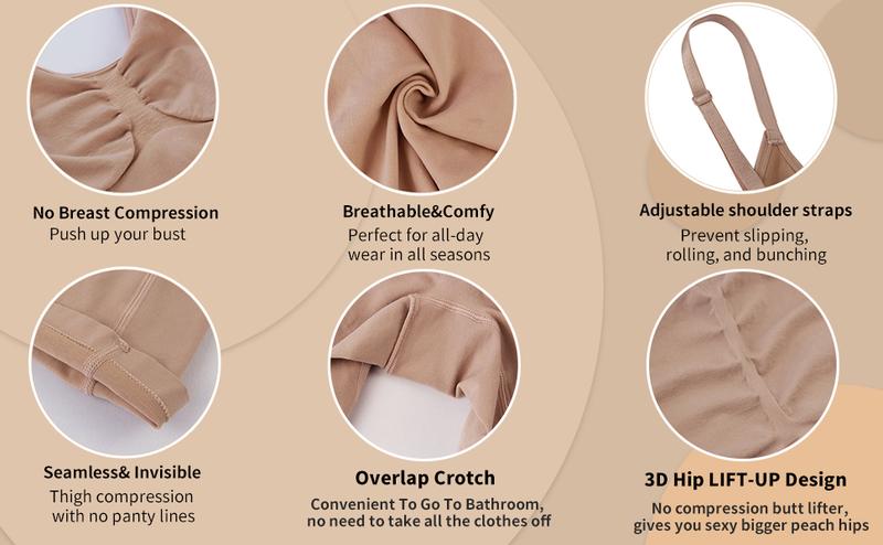 Curvyfaja Women's Seamless Sculpting Bodysuit for Tummy Control and Butt Lifter