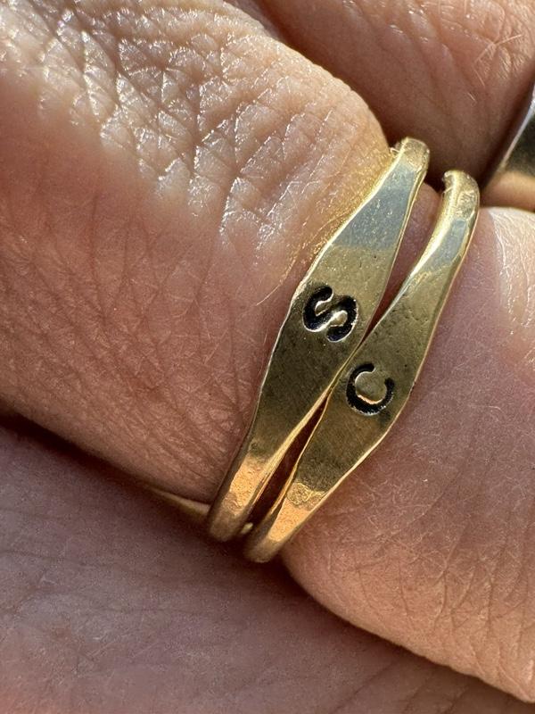 Handcrafted Initial Brass Ring with Unique Design and Durable Material Perfect for Everyday Wear and Ideal Gift