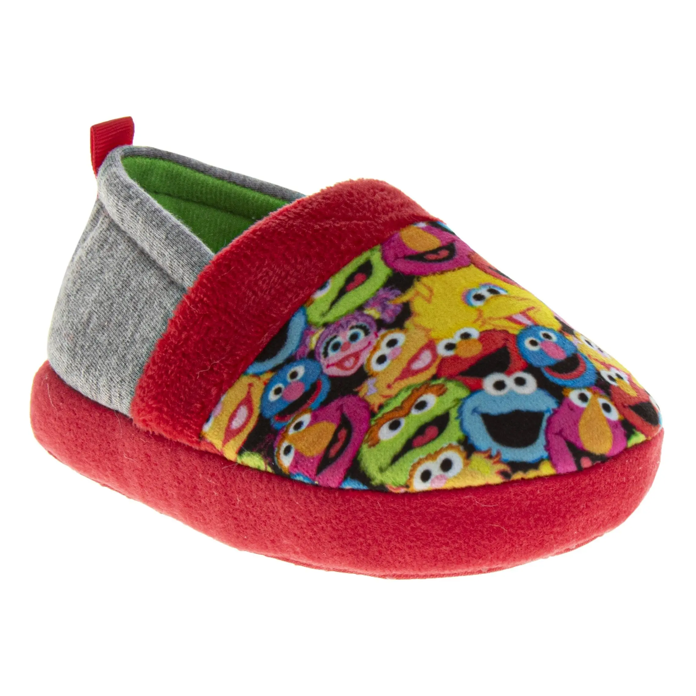 Sesame Street Cartoon Print Toddler Non-Slip House Shoes for Boys - Dual-Size Child-Sized Slippers, Cute Cartoon Slides, Kids Shoes