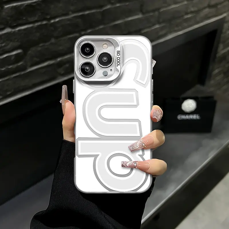 Creative Art Letter iPhone Case, Minimal Large Letter Print Pattern Phone Case for iPhone 17 Air 16 Pro Max 15 14 Plus 13 12 11 Plus XR XS Samsung Galaxy S26 Ultra S25 Ultra S24 S23 S22 Series, Shockproof Phone Case, Long-Lasting Durable Protection
