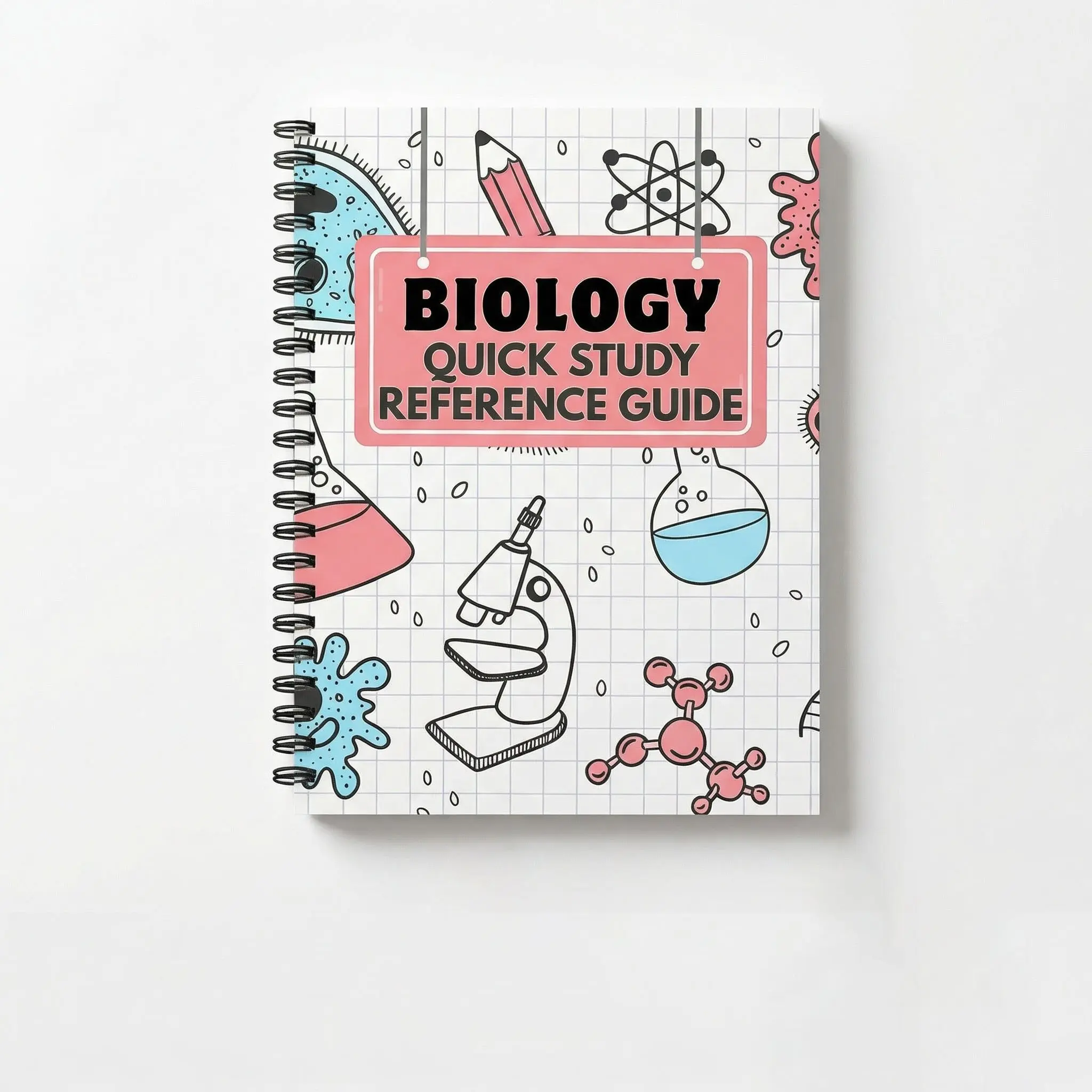 Biology Study Guide, Digital Science Notes Review Workbook, Essential for High School and University Biology Students, College Essentials, Visual Learning Tools, Learning Charts
