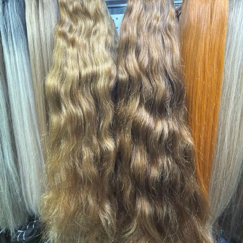 100% 26" Wavy Human Hair Extensions Remy Double Drawn Thick Ends Luxury Weft for Stunning Volume and Shine