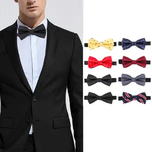 8Pcs Elegant Pre-tied Bow Ties Bulk with Adjustable Neck Band for Men Boys Wedding Birthday Party(Classic Style)