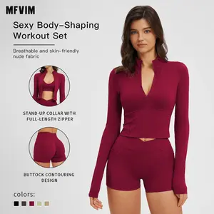 MFVIM Women's Sports Two-Piece Set ImpactCompression Outdoor Fitness Running ActivewearVersatile Everyday Workout High Waist Butt Lifting YogaPants