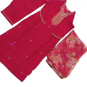 Punjabi Hot Pink Suit - Casual Women's Wear with Elegant Design, Traditional Style, and Comfort for Summer - Dress, Womenswear