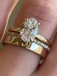 3pcs Ring Set – Elegant Stackable Bridal Style Rings with , Fashion Jewelry Gift for Her